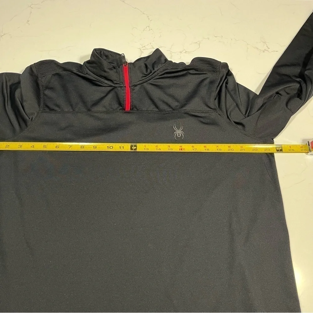 Spyder Mens Black 1/4 Zip Activewear Pullover Large